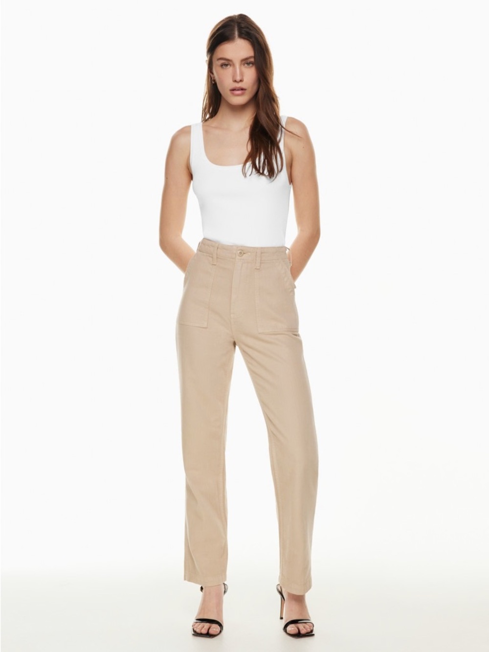 Denim Forum 90s Hi-Rise Loose Pant Beige Size 27